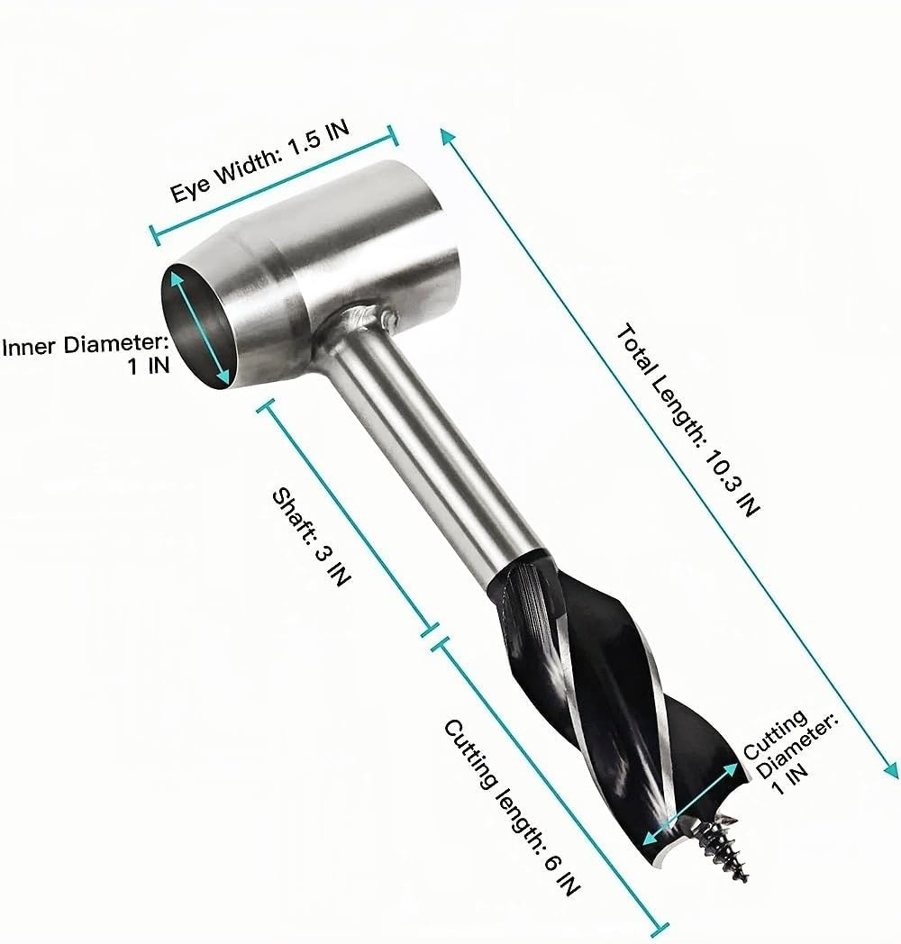Bushcraft Gear Hand Auger Wood Drill，Made of Quality Hardened Oxidized Steel …