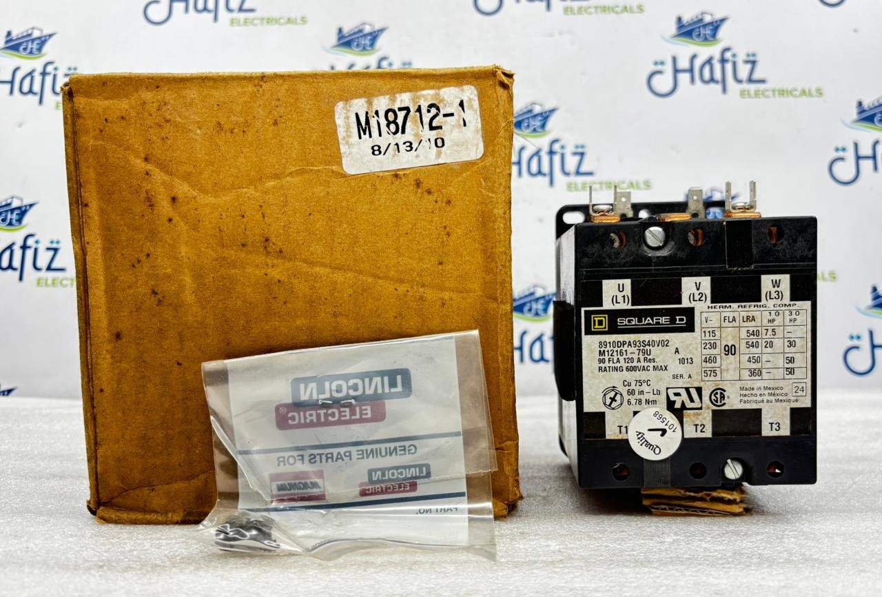 SQUARE D 8910DPA93S40V02 MAGNETIC CONTACTOR 120VAC 90 FLA 120A FREE FAST SHIPP