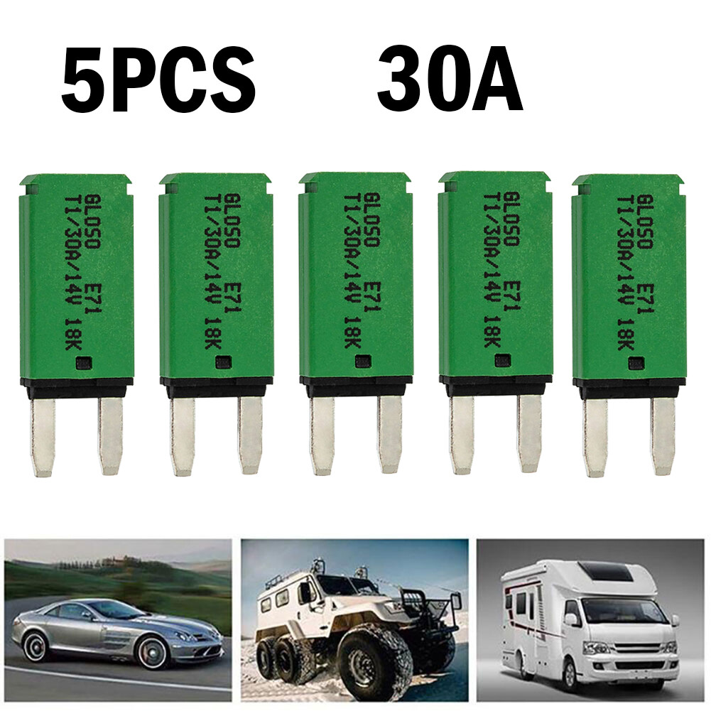 5pcs 30A Mini ATM Manual Reset Circuit Breaker Blade Fuse Car Boat Truck 12V-24V