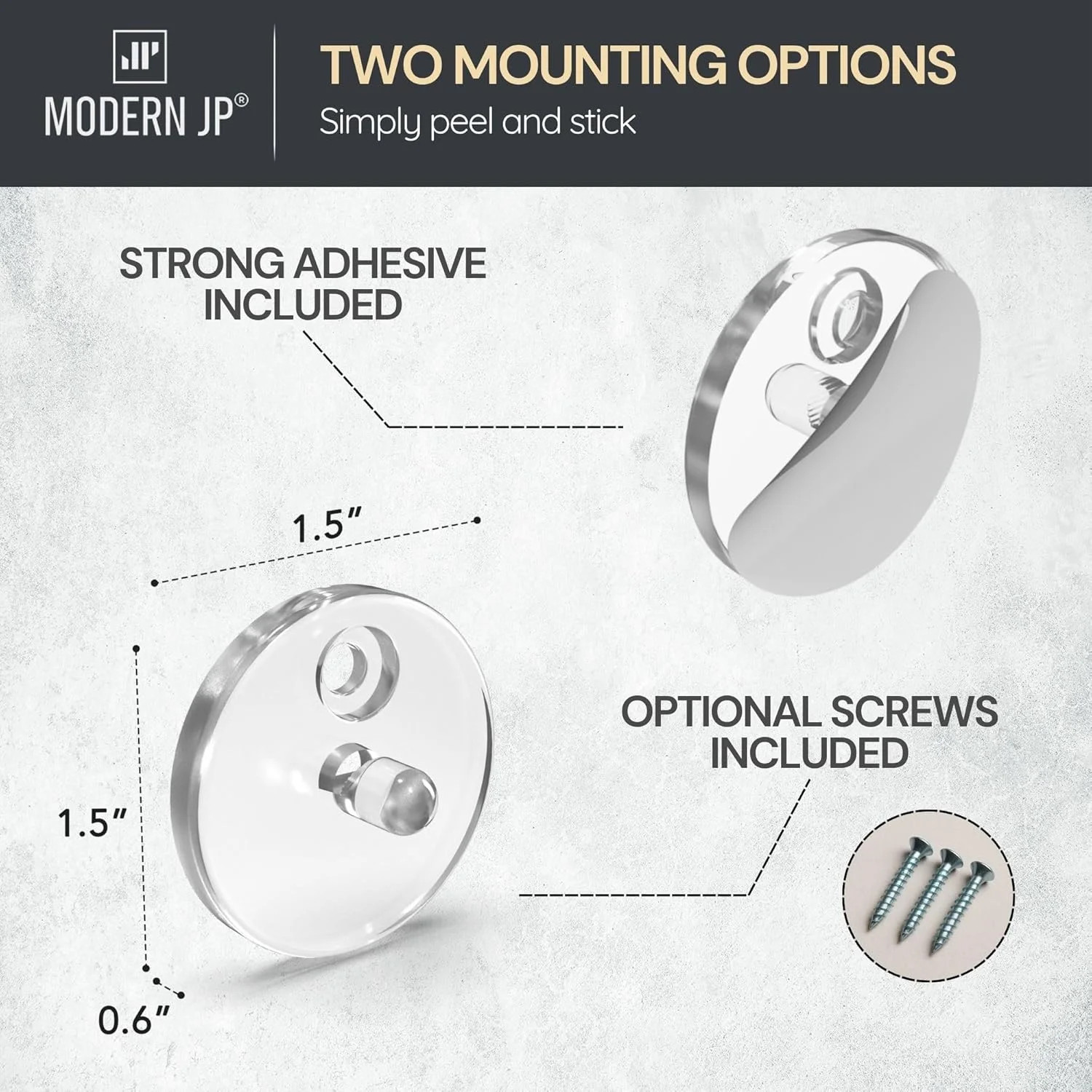 Modern JP Adhesive Vinyl Wall Mount for Discs (4-Pack) – Strong Hold Record Hold
