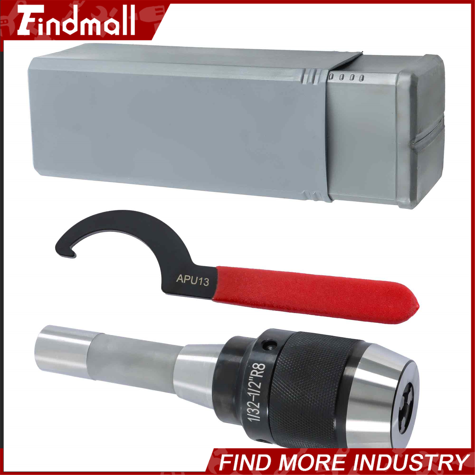 Findmall High Precision Keyless 1/32″ – 1/2″ Drill Chuck with R8 Integral Shank