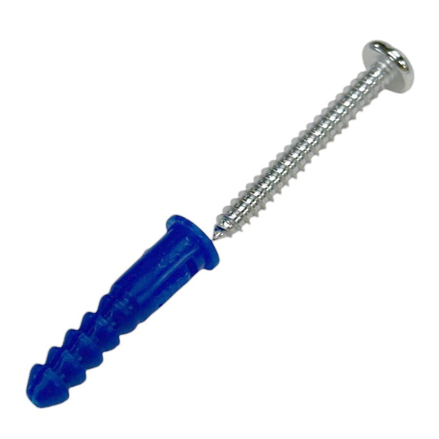 50x Expansion Wall Anchors with 50x Screws Set for 1/4in Drill Hole Installation