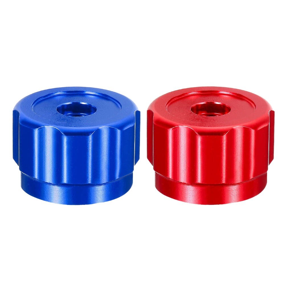 Knob Handles Round Wheel Handle Replacement Manifold Gauges Knob Red + Blue