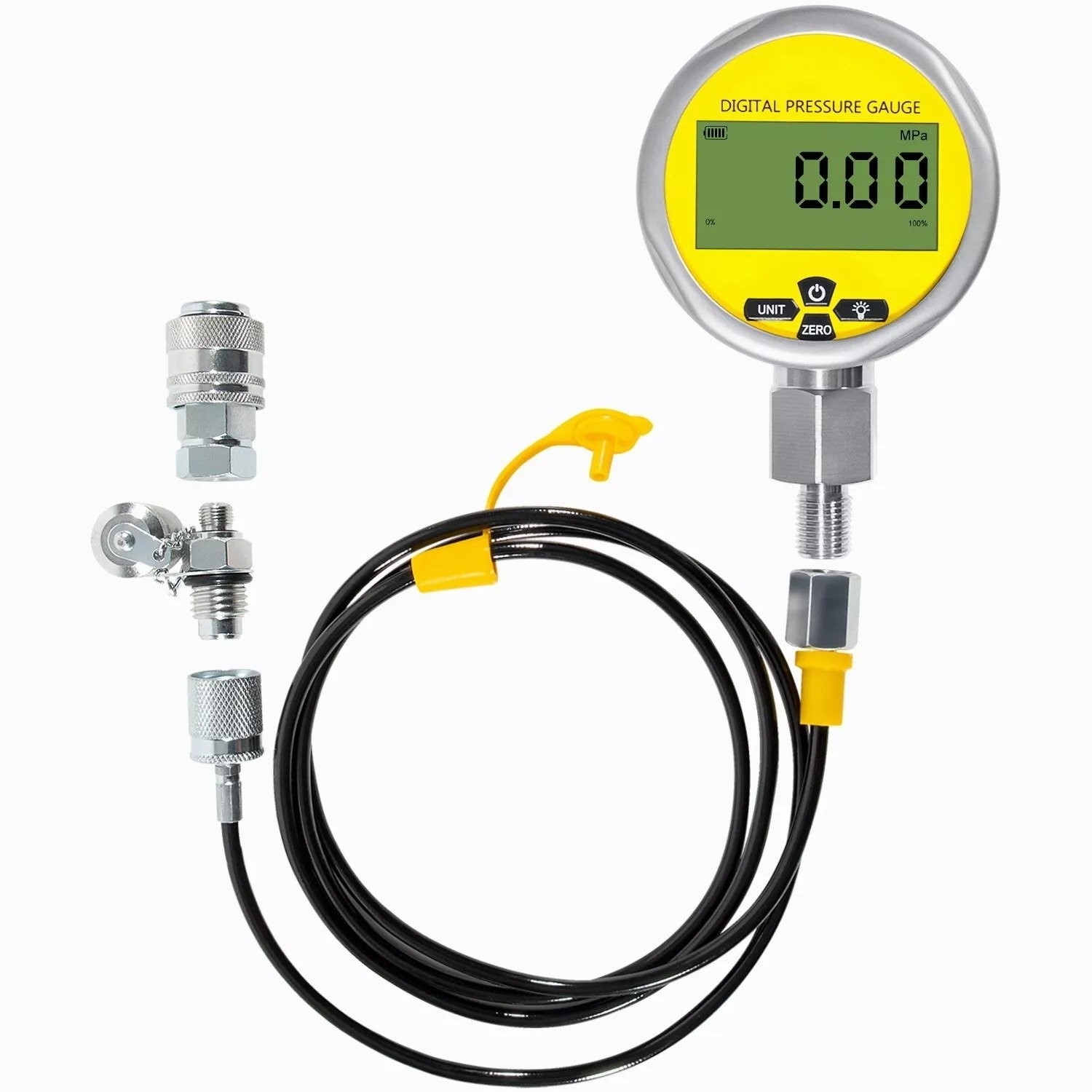 10000PSI Digital Hydraulic Pressure Gauge Test Coupling Kit 1/4 NPT 700BAR/70Mpa