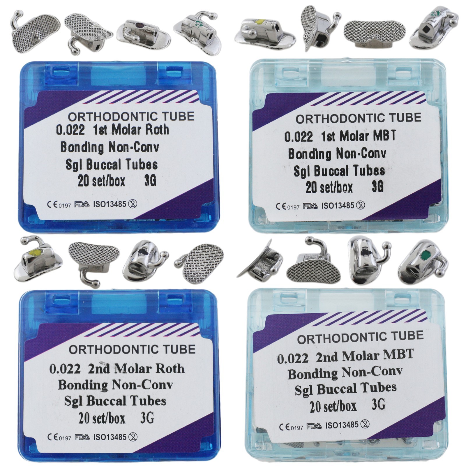 tubos de ortodoncia Orthodontic Buccal Tubes Roth MBT 022 1st 2nd Molar Tube