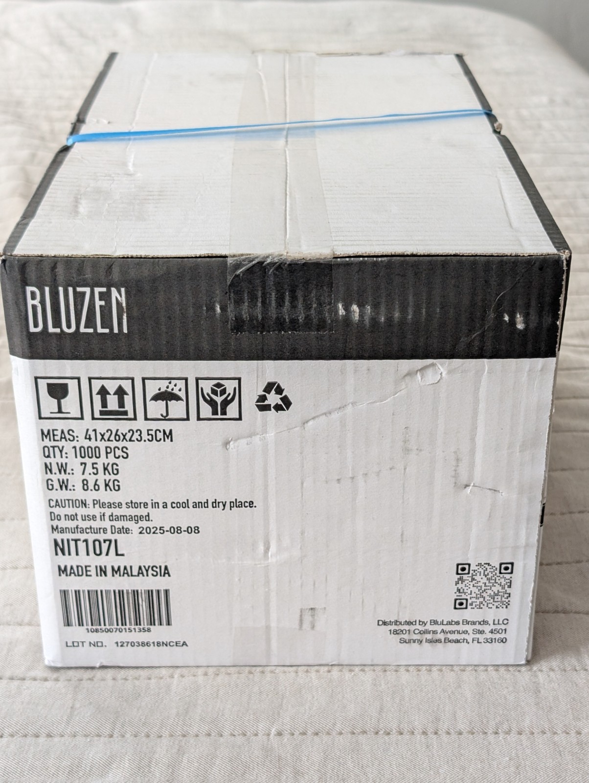 Large Heavy Duty 6 MIL Textured Black Nitrile Powder-Free Gloves 1000 Pieces