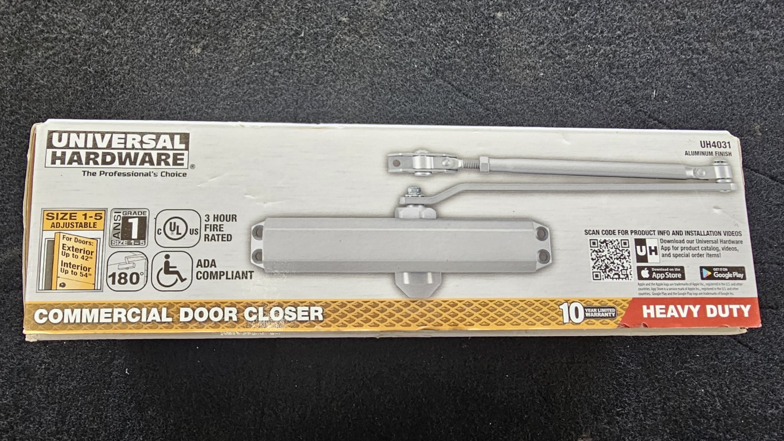 Universal Hardware Heavy-Duty Commercial Door Closer Aluminum UH4031-NEW