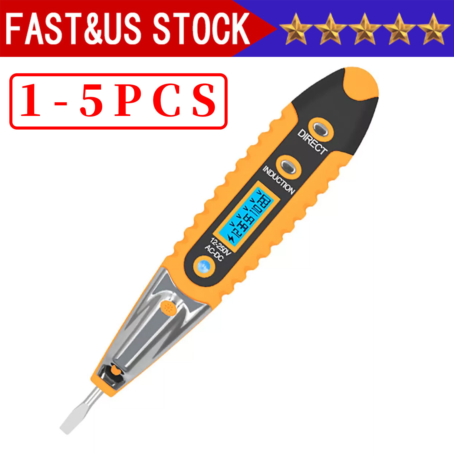 Voltage Electric Tester Volt Detector Test Pen AC DC Non-Contact Sensor 12-1000V