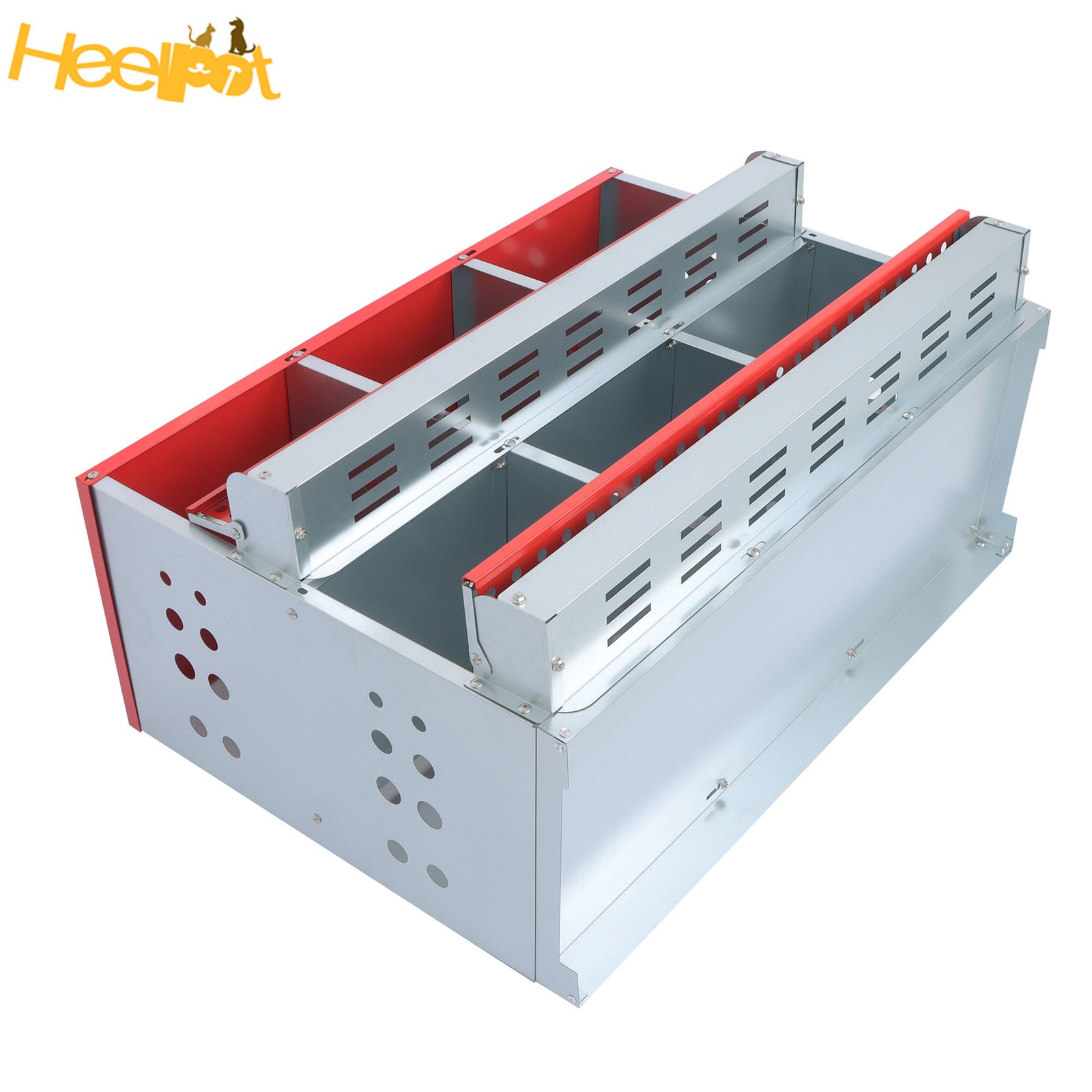 Red 6 Compartments High Quality Materials Chickens Egg Laying Box Nesting Box
