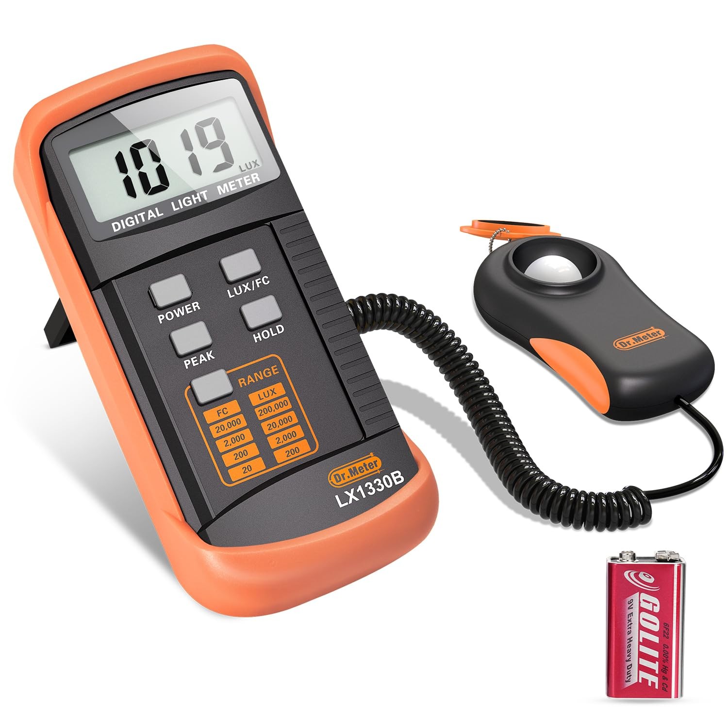 Dr.meter LX1330B Digital Illuminance Light Meter, 0-200,000 Measurement…