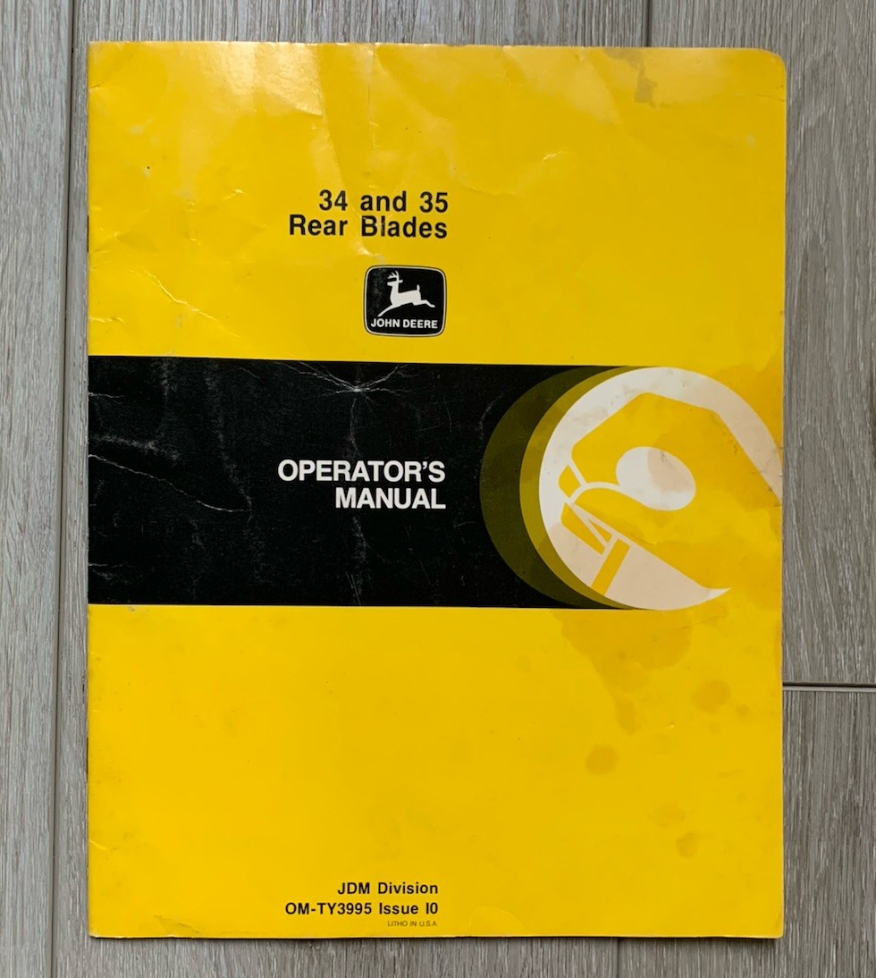 John Deere 34 & 35 Rear Blades Operations Manual