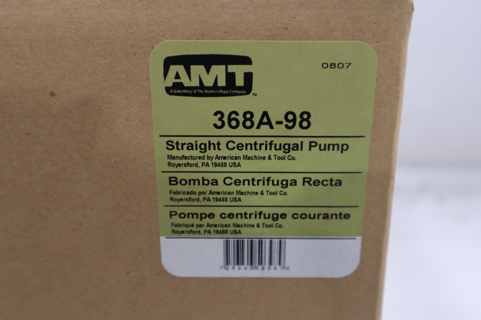 AMT 368A-98 Pump With Weg 1/3 HP Motor (AMT 1626-067) Frame B56J NEW STOCK H1564
