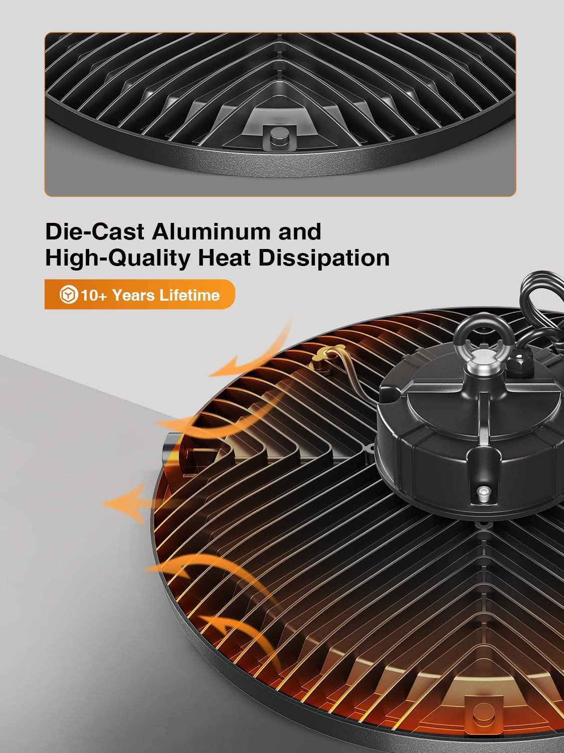 UFO High Bay Light 200W 5000K 30000LM 150LM/W (Eqv.800W MH/HPS/HID) Including Sa