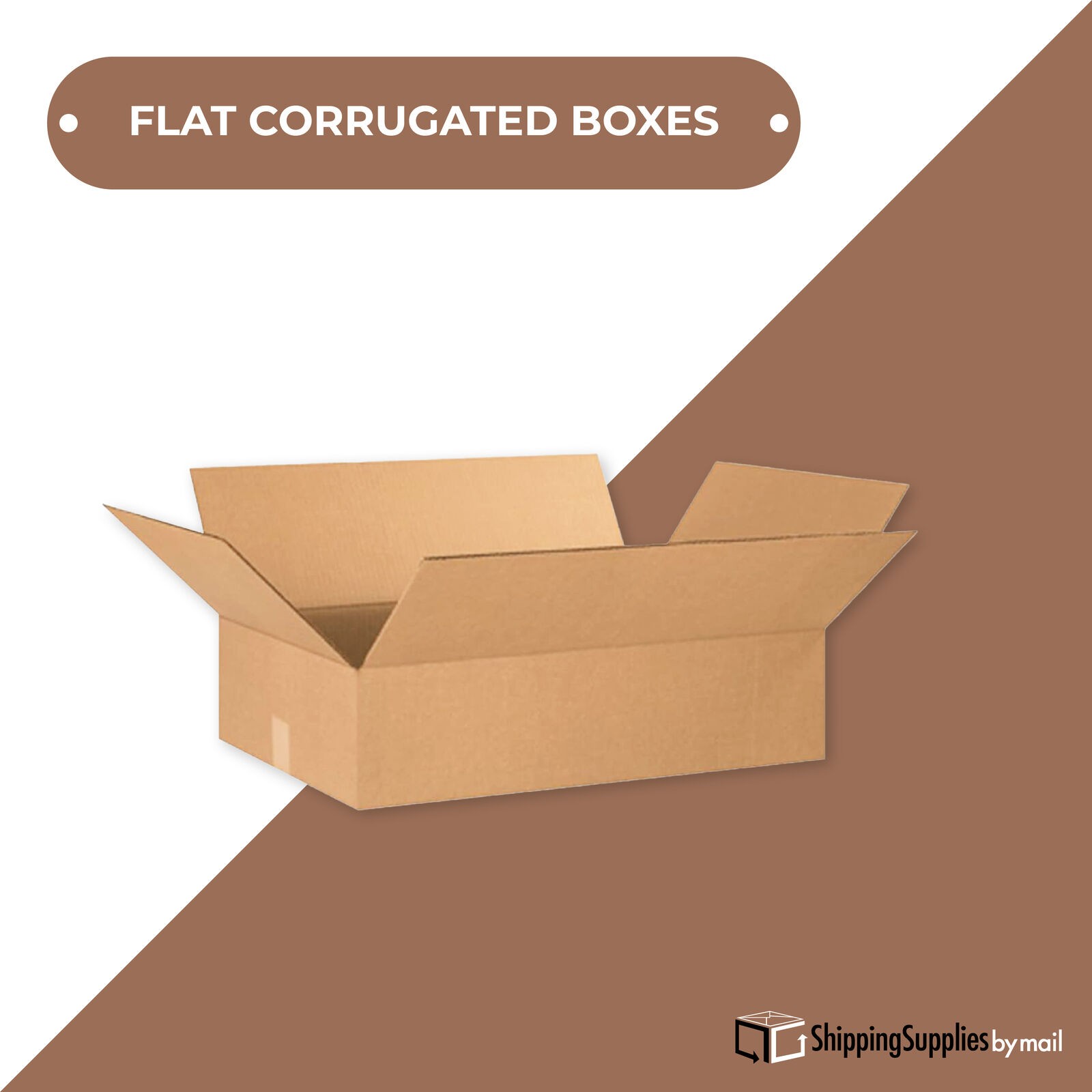 24 x 16 x 6″ Flat Corrugated Boxes, ECT-32 Brown Shipping/Moving Boxes 20/Bundle