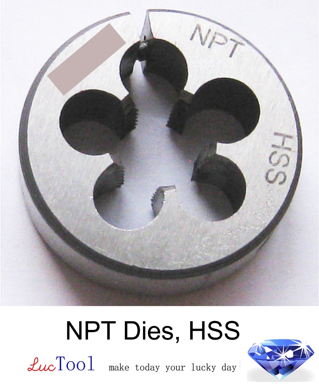 1-11 1/2 NPT Pipe Die Round Adjustable Split Die 2-1/2″ OD HSS Taper Thread Fit