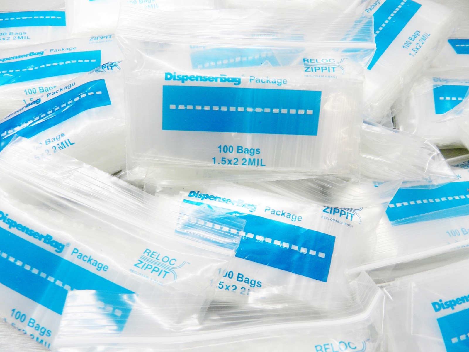 6000 Reloc Zippit Bags 1-1/2″ x 2″ Clear 2mil Zip Squeeze 6,000 Baggies 1.5 x 2