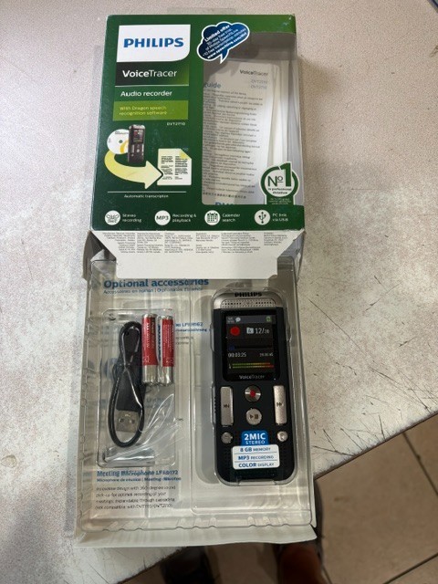Philips DVT2710 Voice Tracer Audio Recorder with Dragon Speech Recognition New