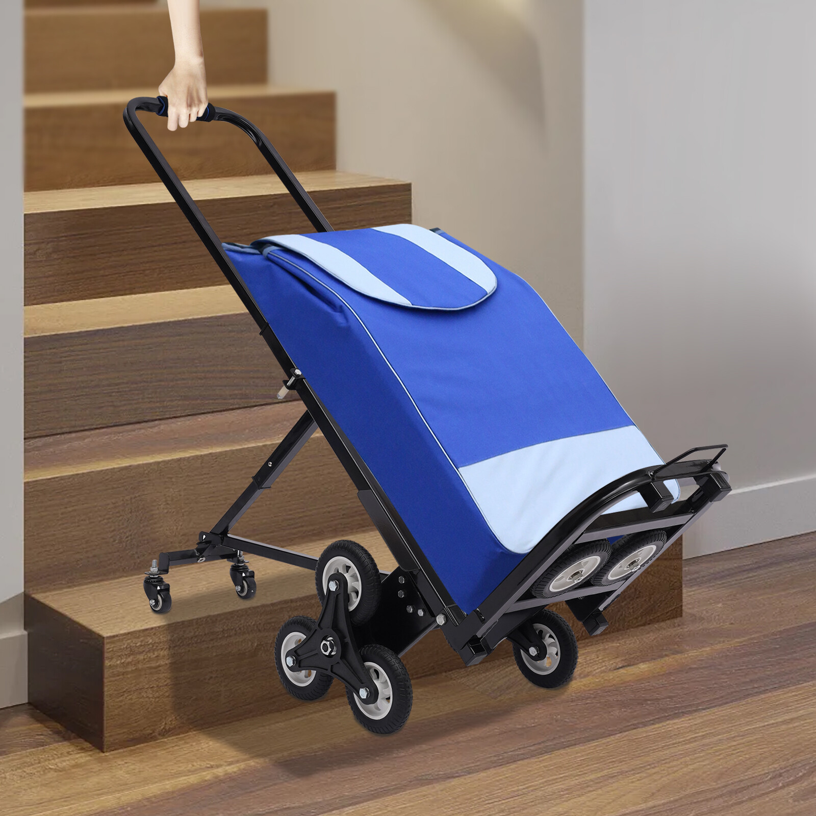 330 LBS Portable Stair Climbing Cart Hand Truck With 10 Directional Wheels
