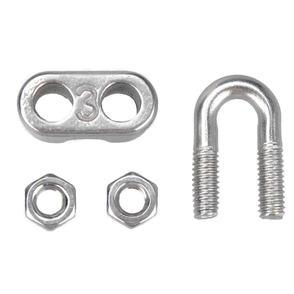 YAMASO 20PCS 1/8 Inches M3 Stainless Steel Wire Rope Cable Clip Clamp