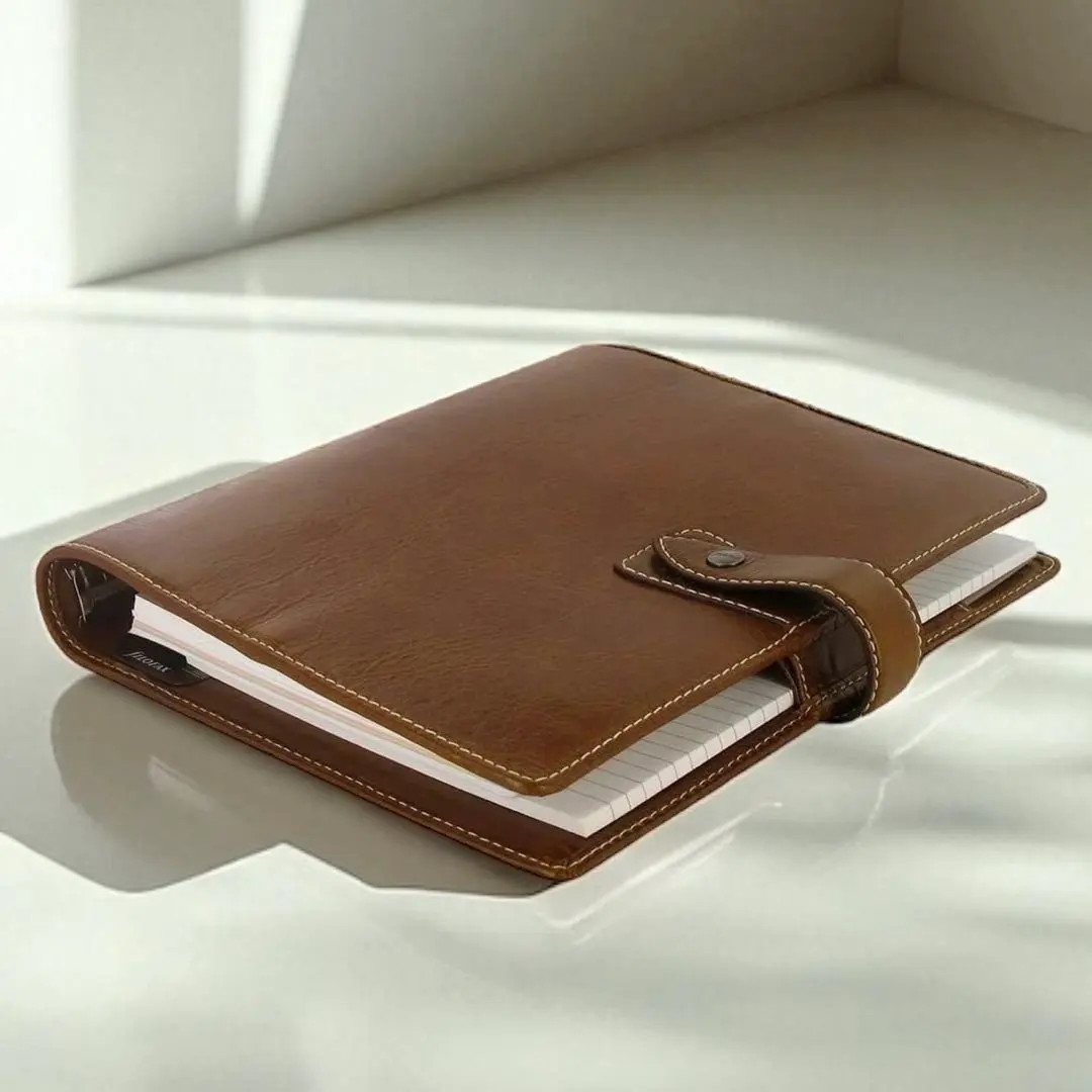 Filofax Malden A5 Organizer Ochre Brown Ring Binder Planner New Japan