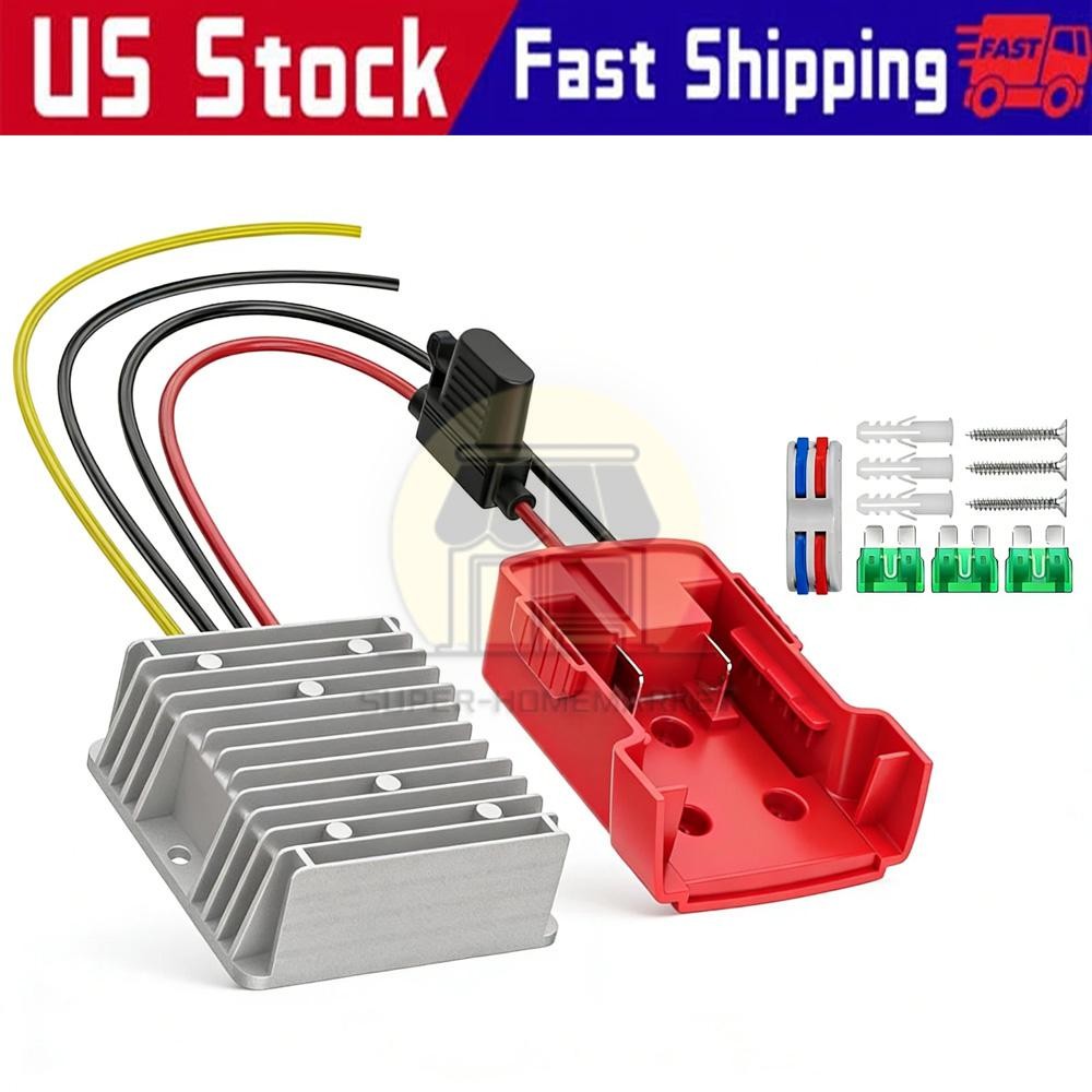 18v to 12v Step Down Converter for Milwaukee M18 Power Wheels Battery Adapter D