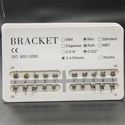 5-1000Sets Dental Orthodontic Metal Brackets Mini Roth 022 345 hooks Mesh Base