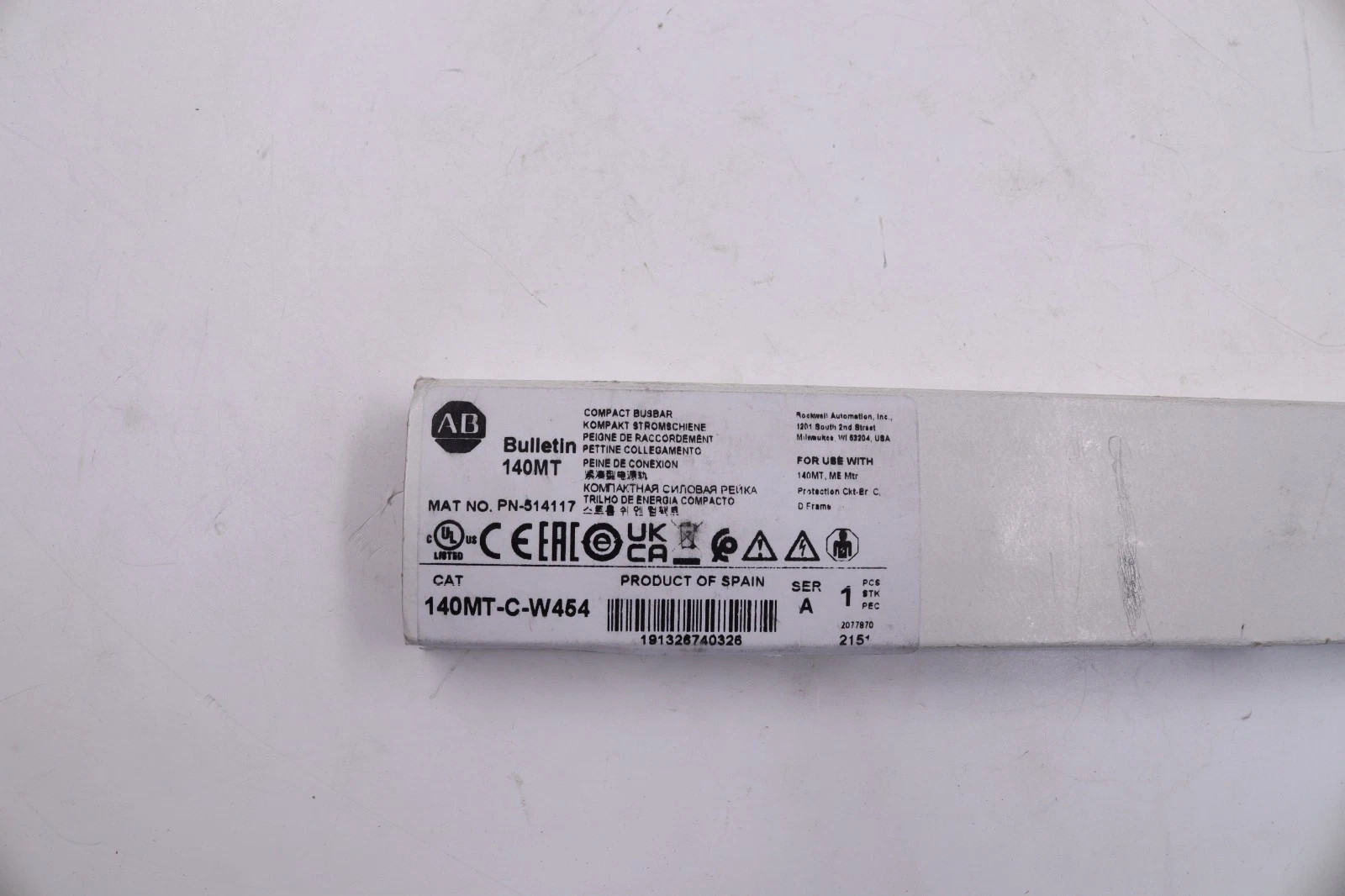 New Sealed 140MT-C-W454 Allen Bradley 64A Compact Busbar 4 x 45mm Spacing