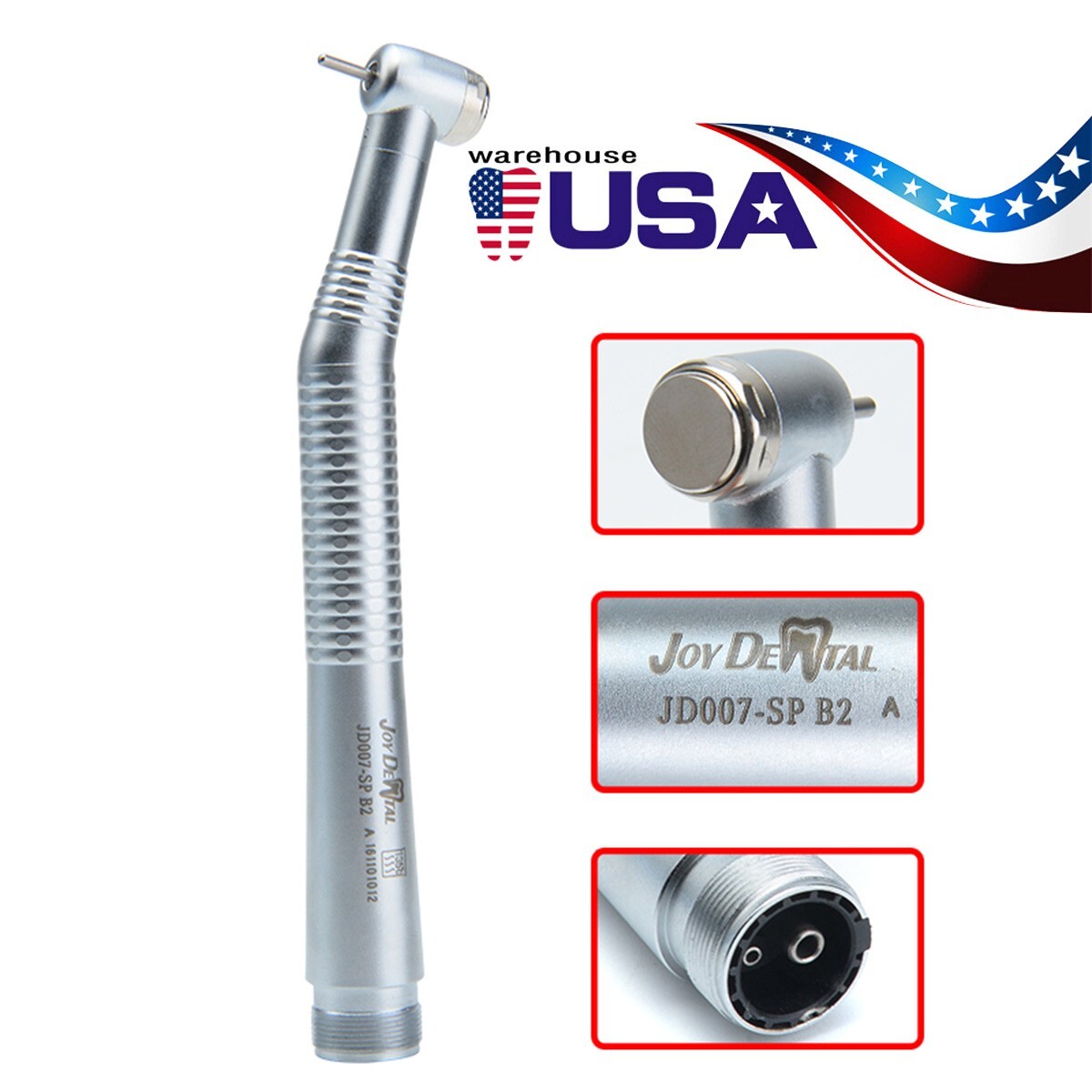 US Dental High Speed Push Button Standard Handpiece 2 Hole 1 Way Spray Joydental
