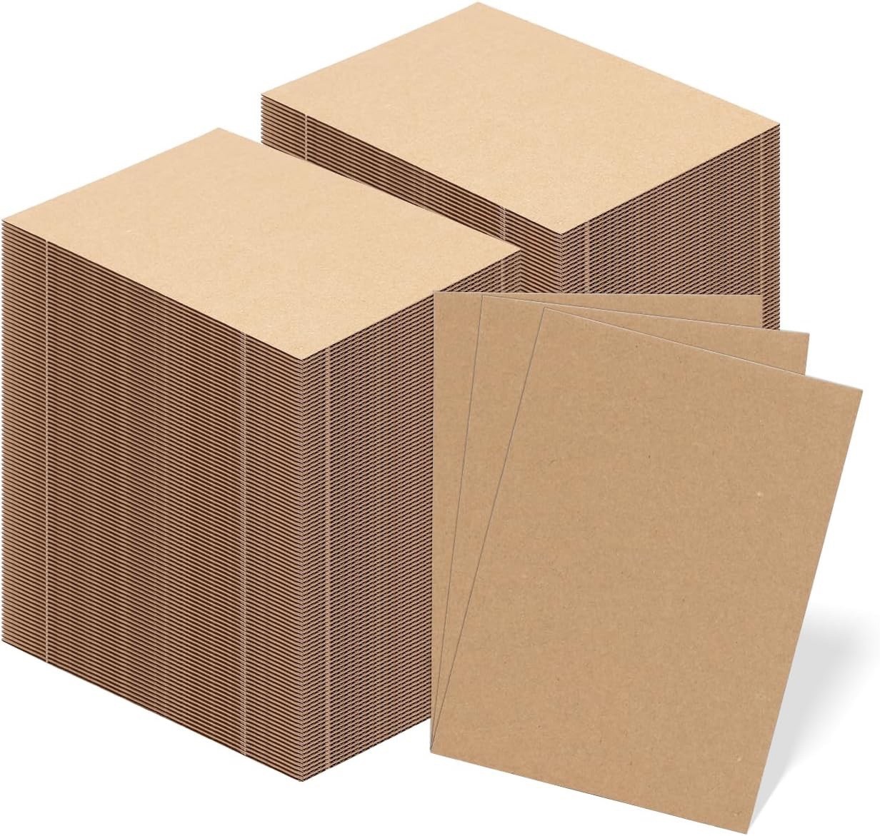 200 Pack Corrugated Cardboard Sheets for Packing & Crafts 5 x 7 In