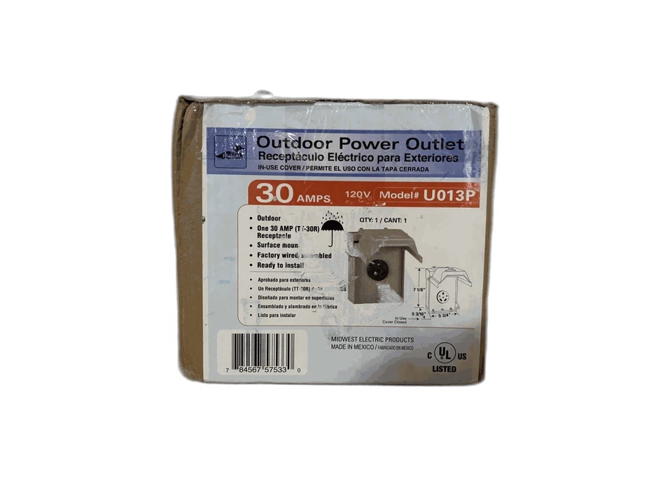 Midwest Electric Products 30 Amp Temporary RV Load Center Power Outlet