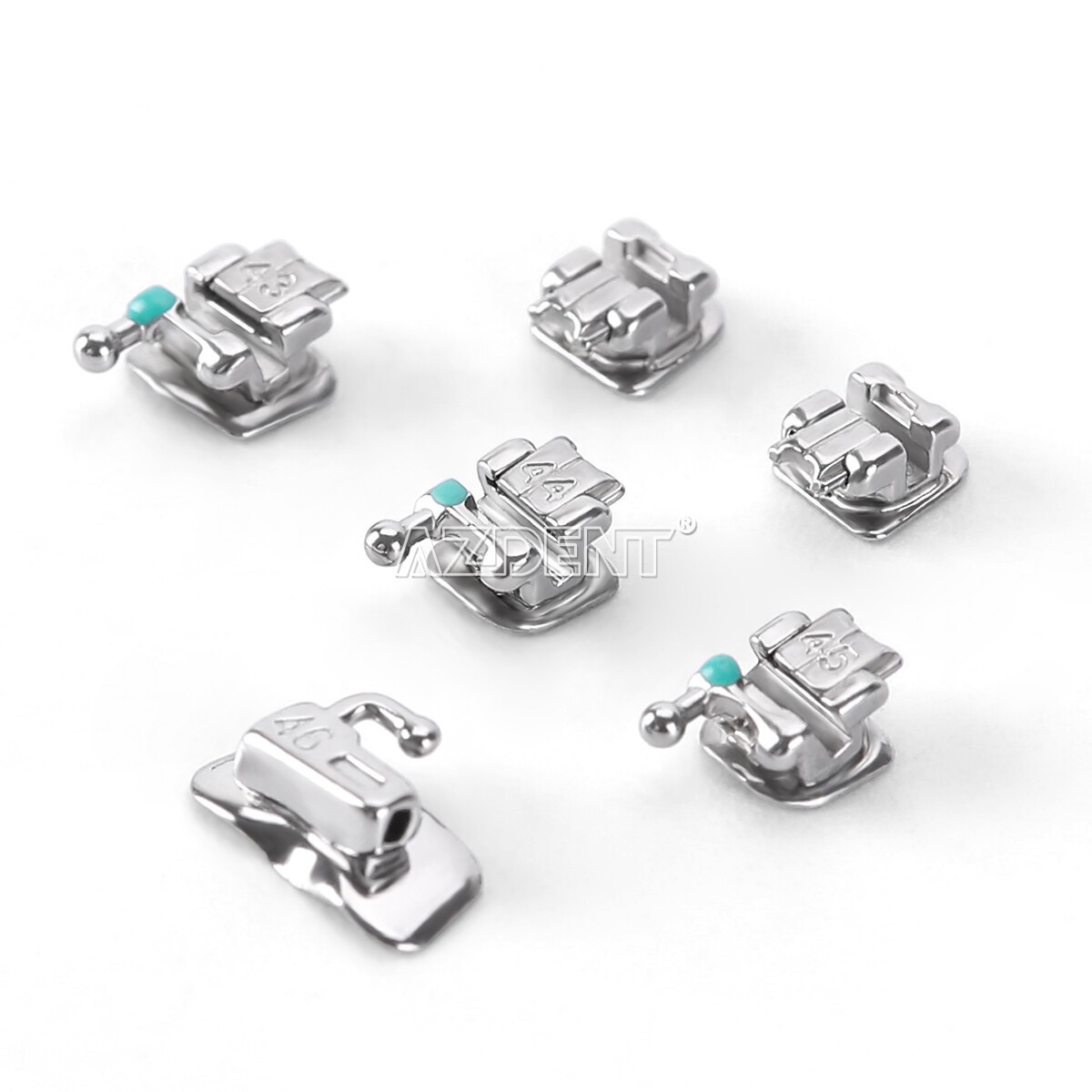AZDENT Dental Ortho SelfLigating Brackets Braces Metal Mini Roth.022 Hooks 345