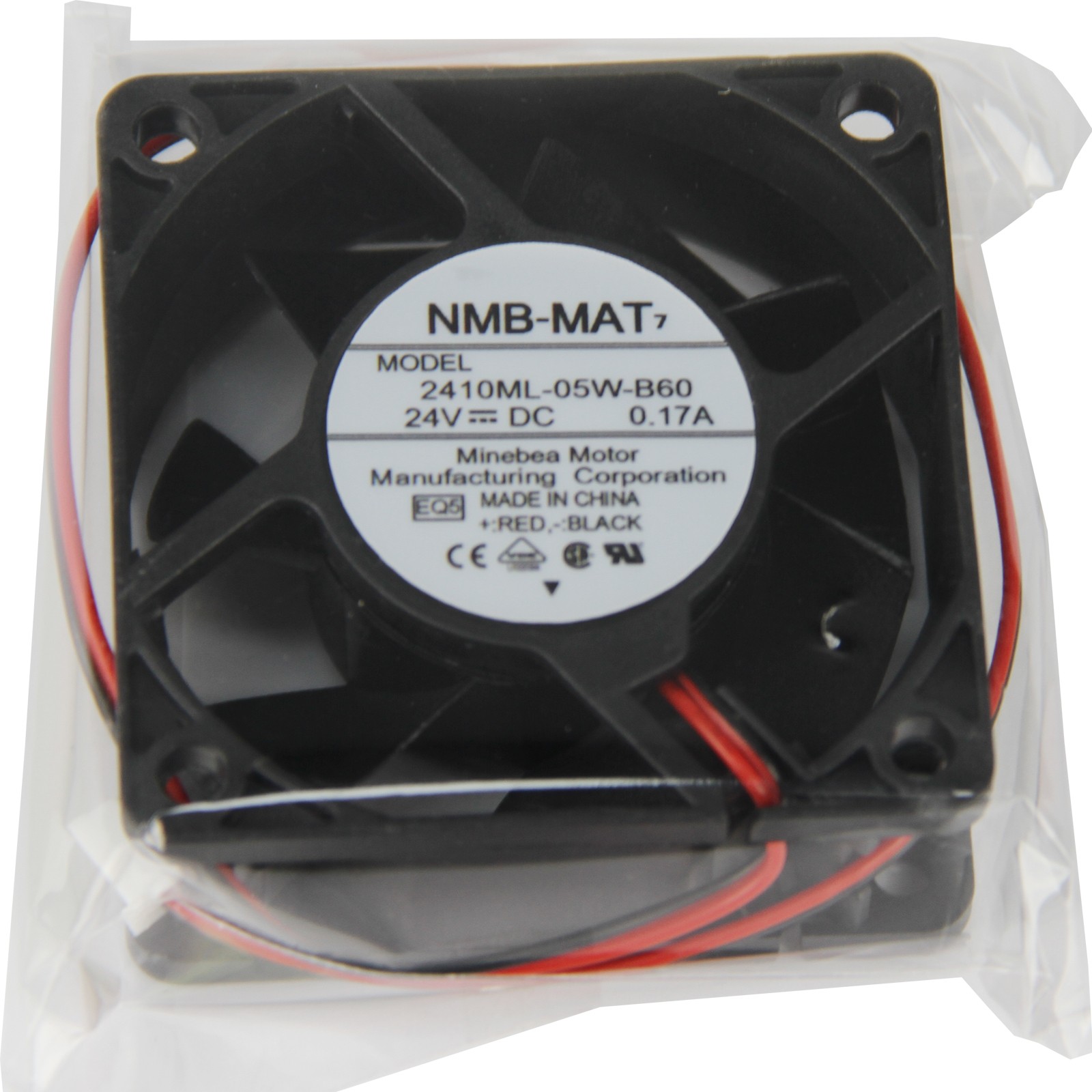 4PCS For NMB 2410ML-05W-B60 DC 24V 0.17A Axial flow cooling fan 2pin 6CM 6025