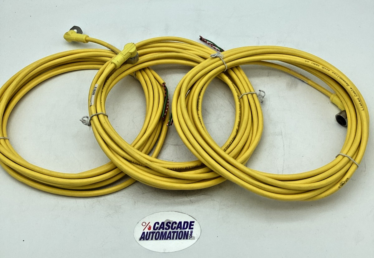LOT OF 3 IFM EFECTOR E18209 SENSOR CABLE 1/2″ 3-PIN RIGHT ANGLE 5M (NOS)