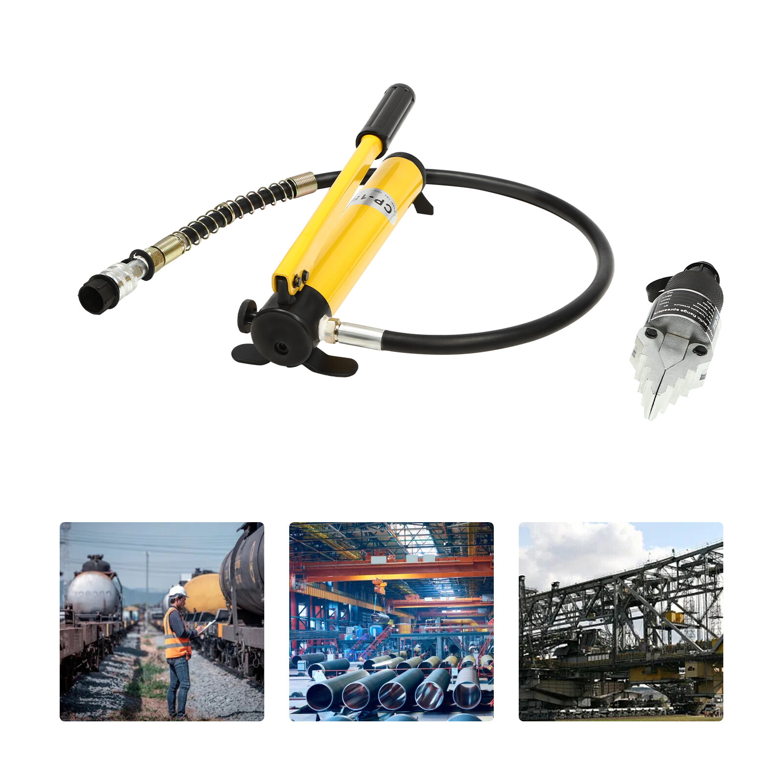 8T Hydraulic Expander Flange Spreader Pipe Repair Tool w/ Manual Hydraulic Pumps