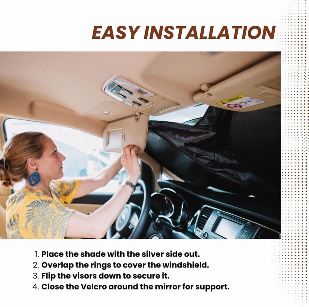Windshield Sun Shade | Fits RV Class-A | Certified 99.87% UVB & 99.02% UVA Prote