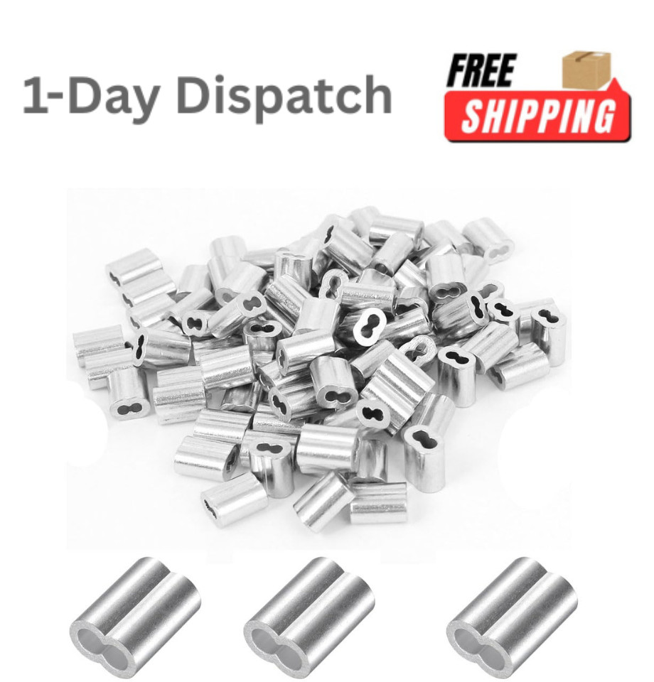 Zangboer 200 Pcs Aluminum Crimping Loop Sleeve 1/16 Inch Cable Crimp Ferrules