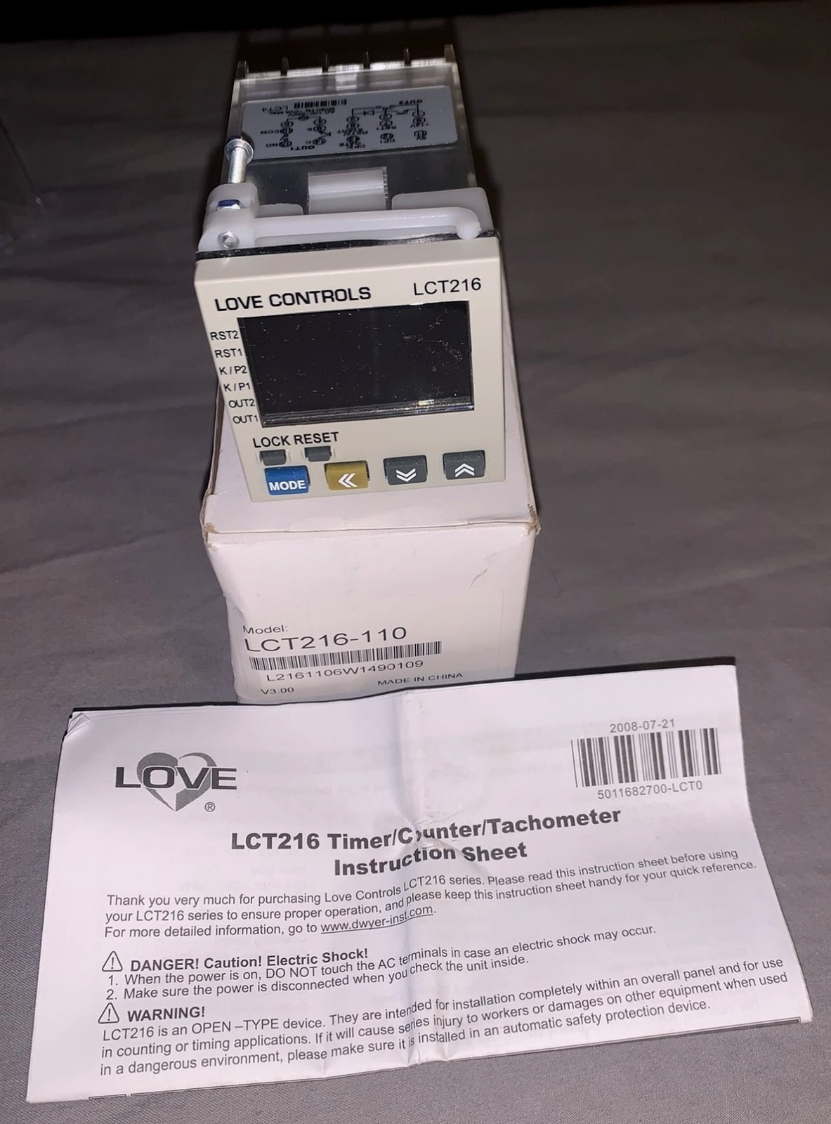 LOVE CONTROLS Timer/Counter/Tachometer LCT216