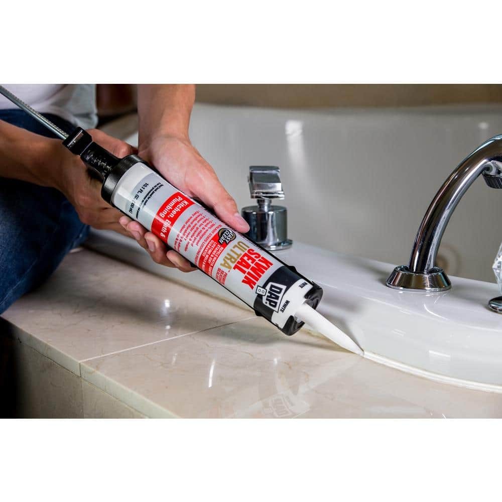 NEW 10.1 oz White Kitchen and Bath Caulk with Advanced Siliconized Seal Formula