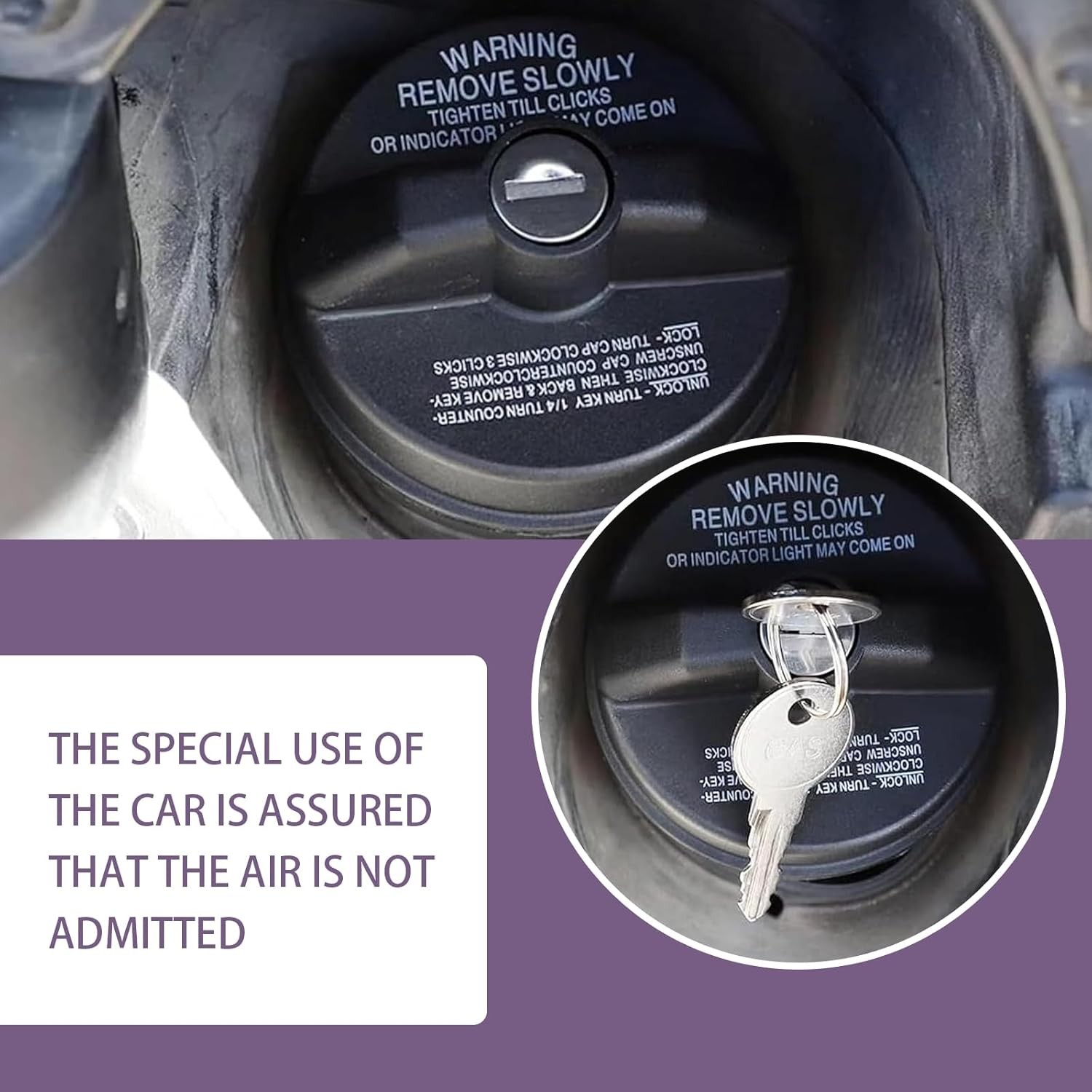 1 PC Car Fuel Tank Cap, ABS Plastic Locking Fuel Tank Cap with Two Keys, Replace