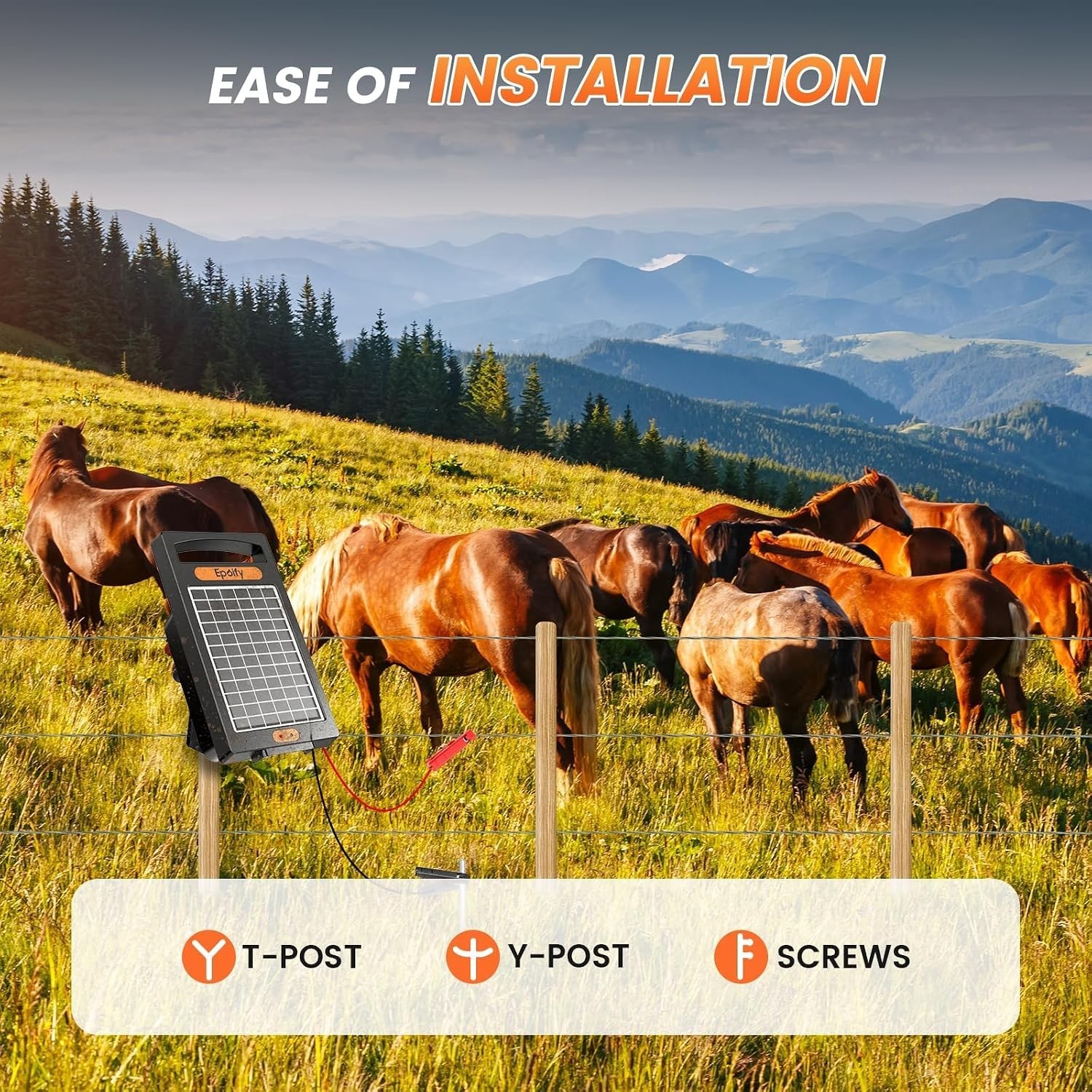 All-in-One Solar Fence Charger: 0.18J Output, Predator Deterrent, 10-Mile Range