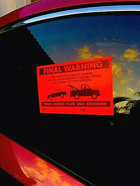 PACK OF 50 (REAL) ⭐FULL SIZE!⭐ NO ILLEGAL PARKING WARNING TOW VIOLATION STICKERS