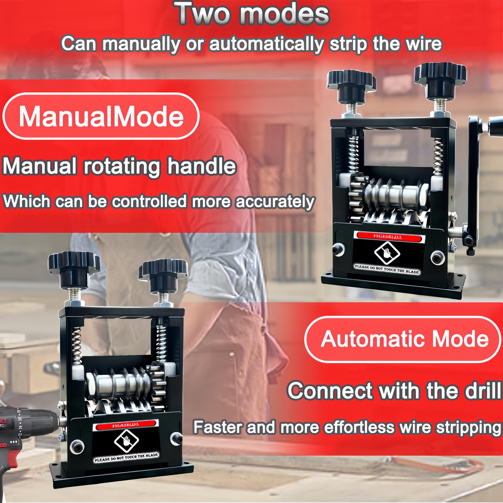 Manual Wire Stripper Machine,Drill Powered Hand Crank Wire Stripper Tool With…