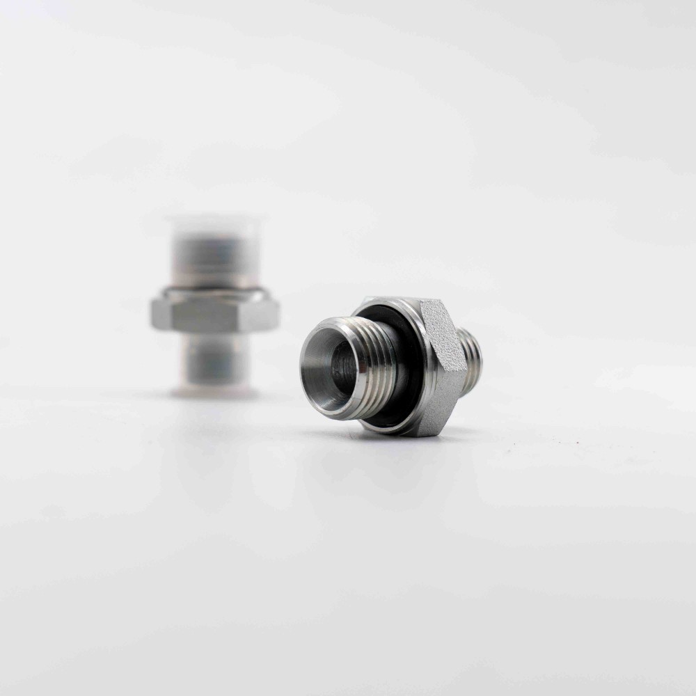 2Pcs 14H to 18ED Fitting Adapters Excavator Hydraulic Hose Pipe Thread Connector