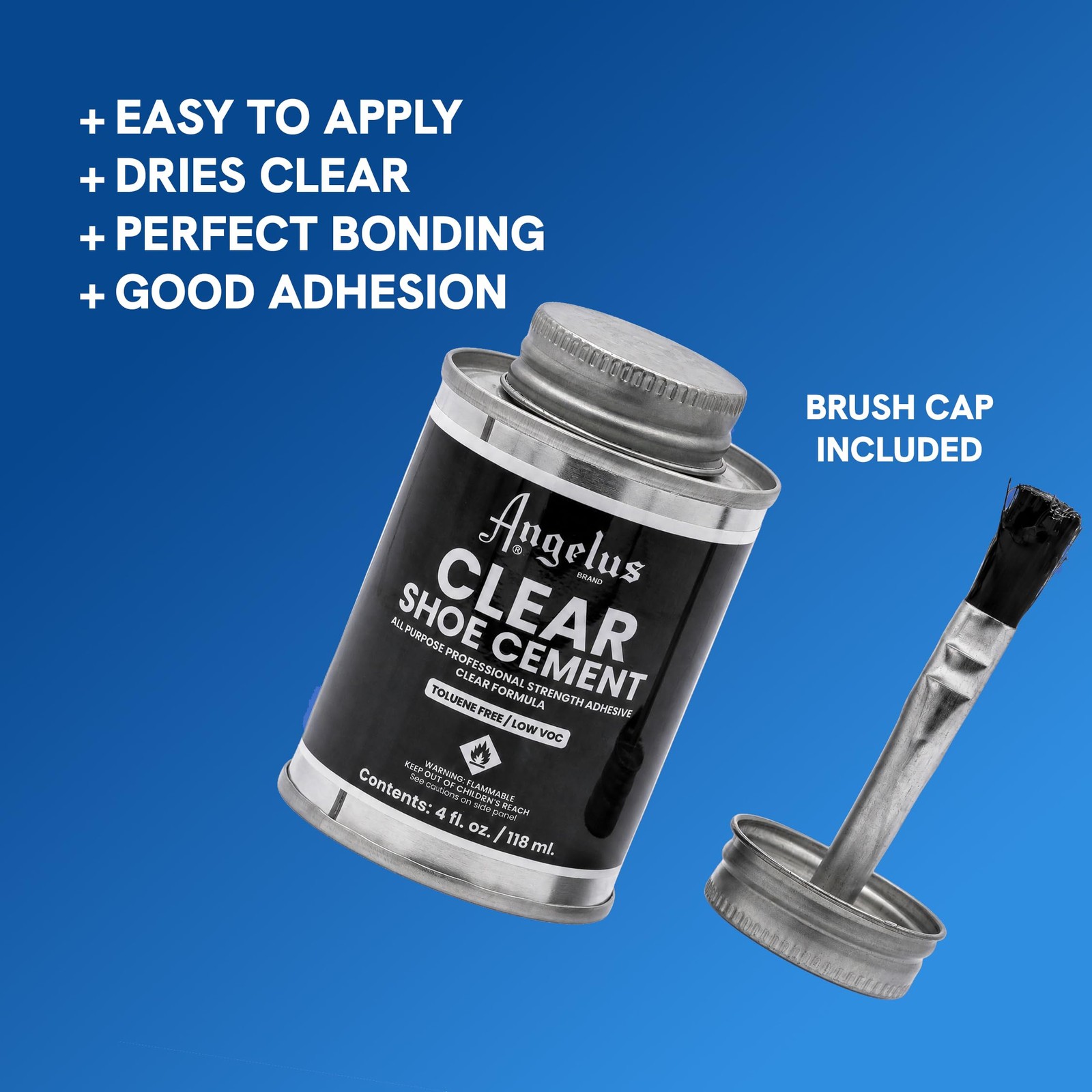 Clear Shoe Cement – 4 oz Professional-Strength Glue Quick Drying Contact Adhe…