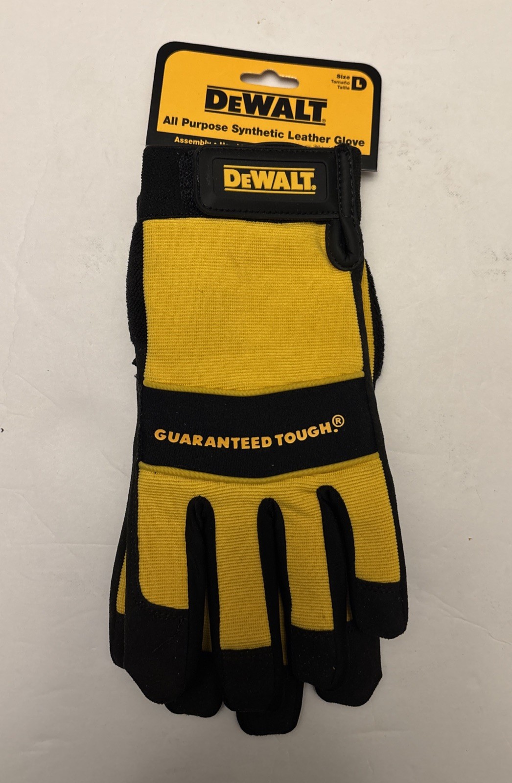 All Purpose Synthetic Leather Palm Spandex Back Wrist Work Glove, L (1)
