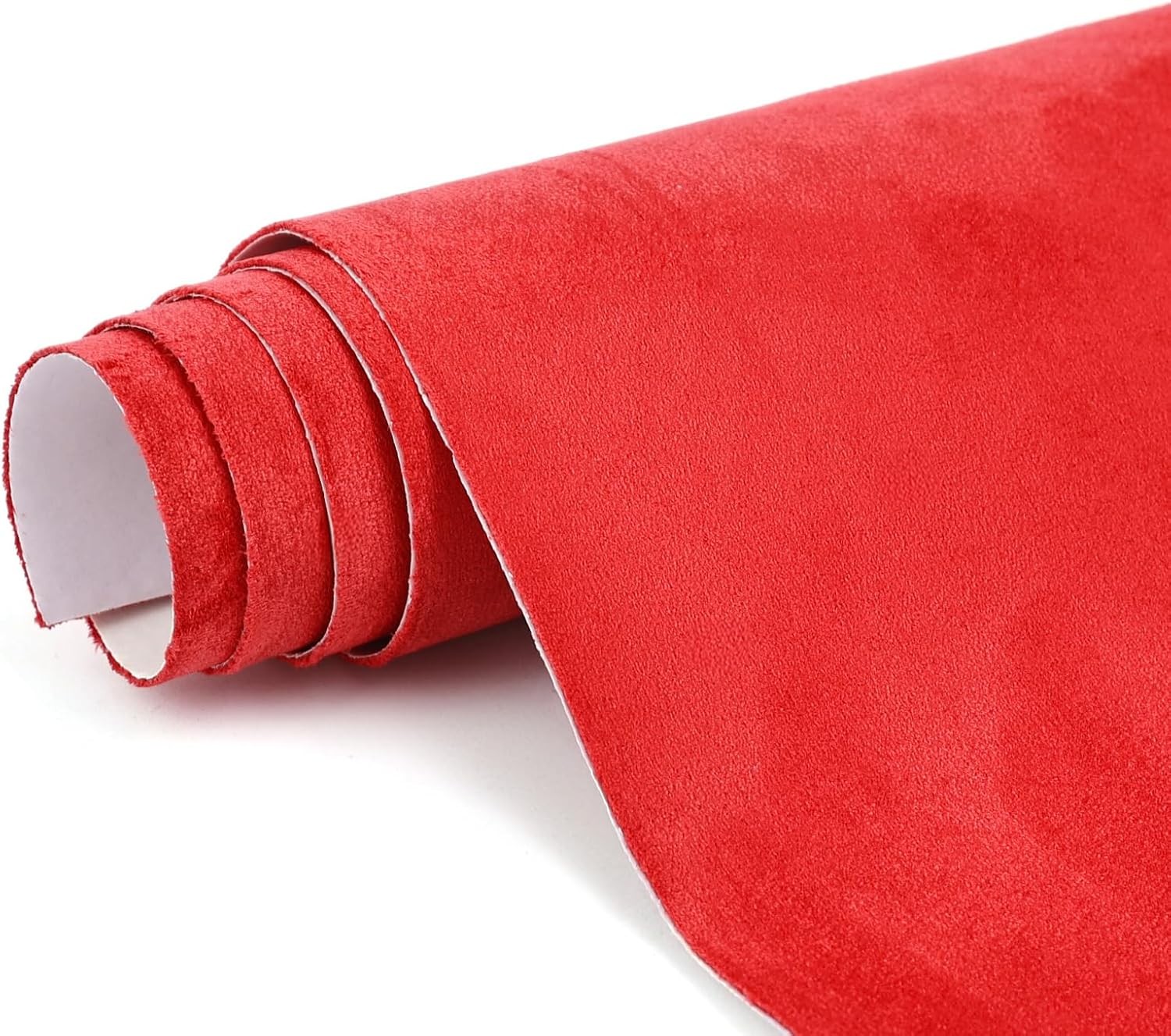 Premium Red Suede Fabric Wrap – 17×70 inch Suede Wrap for Car Interior – Self-Ad