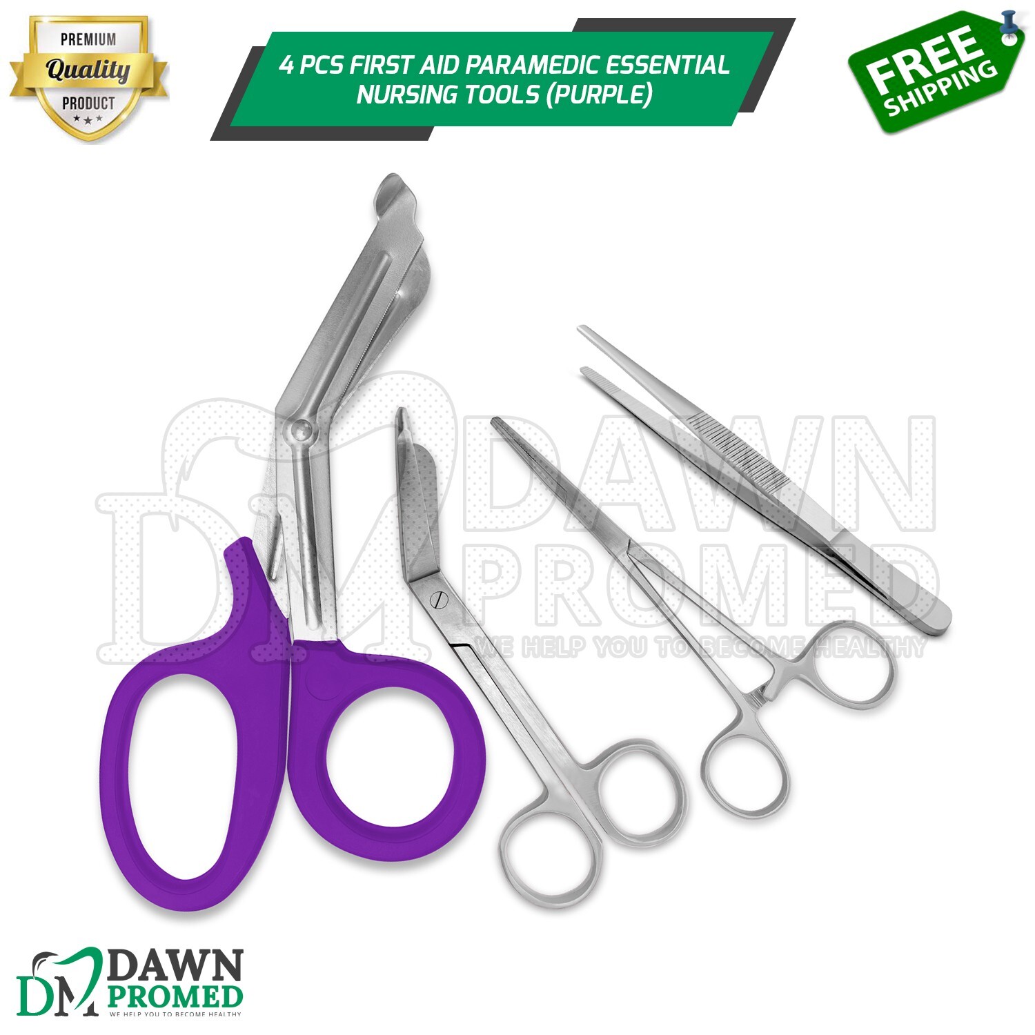 4 Pcs First Aid Paramedic Essential Nursing Tools Surgical Instruments – Purple