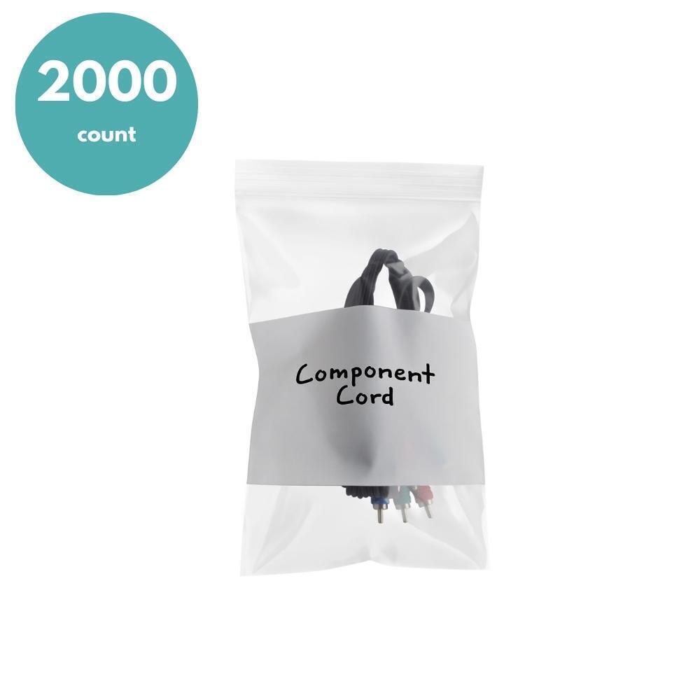 2000 Pcs 4″x 6″ 4 Mil Reclosable Bag Writeable White Block Water-Resistant