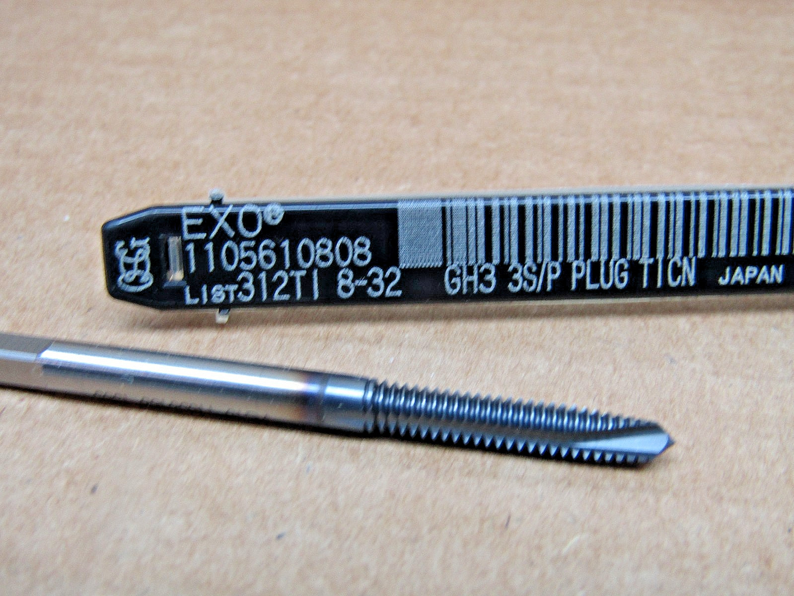OSG EXO VC10 1105610808 8-32 H3 3S/P Plug Tap TiCN