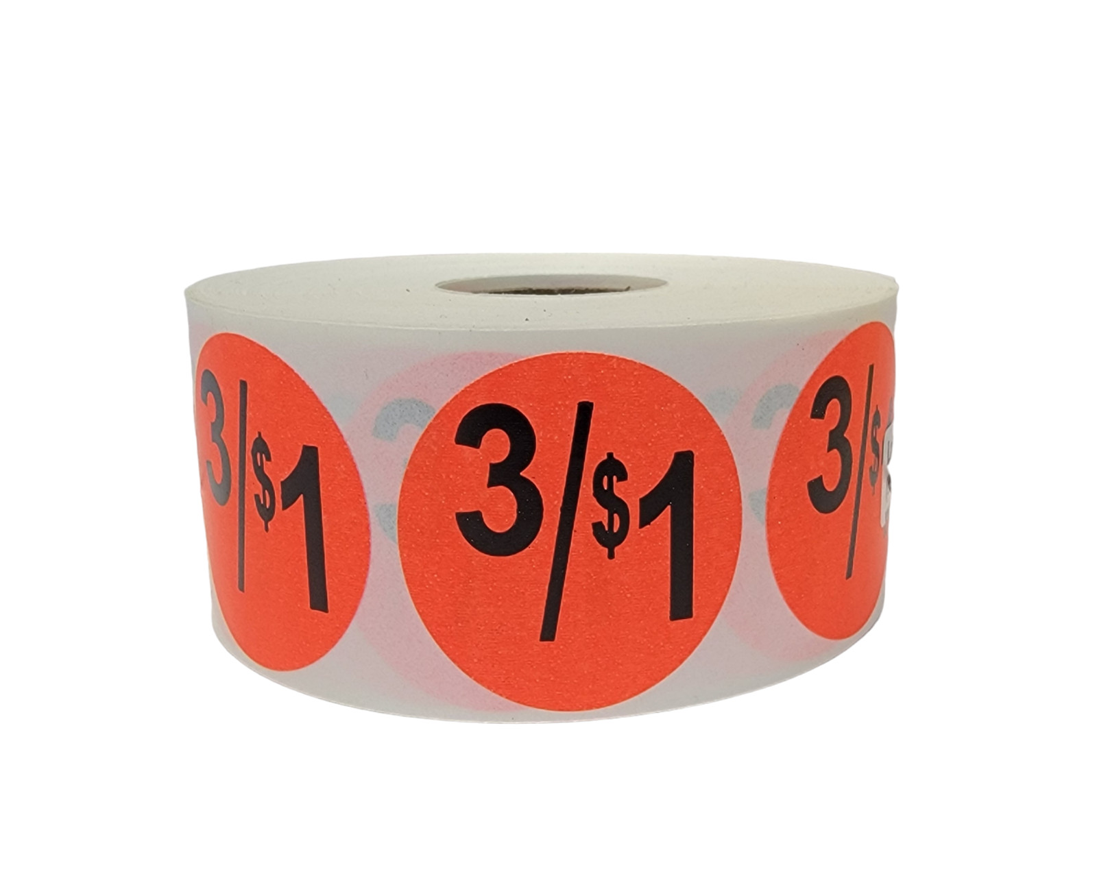 3/$1 Labels 1.5″ Round Red Discount Sale Price Adhesive Stickers 1000 PCS